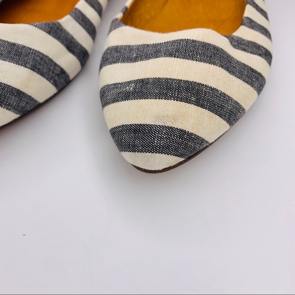 Madewell Sidewalk Skimmer Striped Ballet Flats pointy toe flats - Picture 3 of 8
